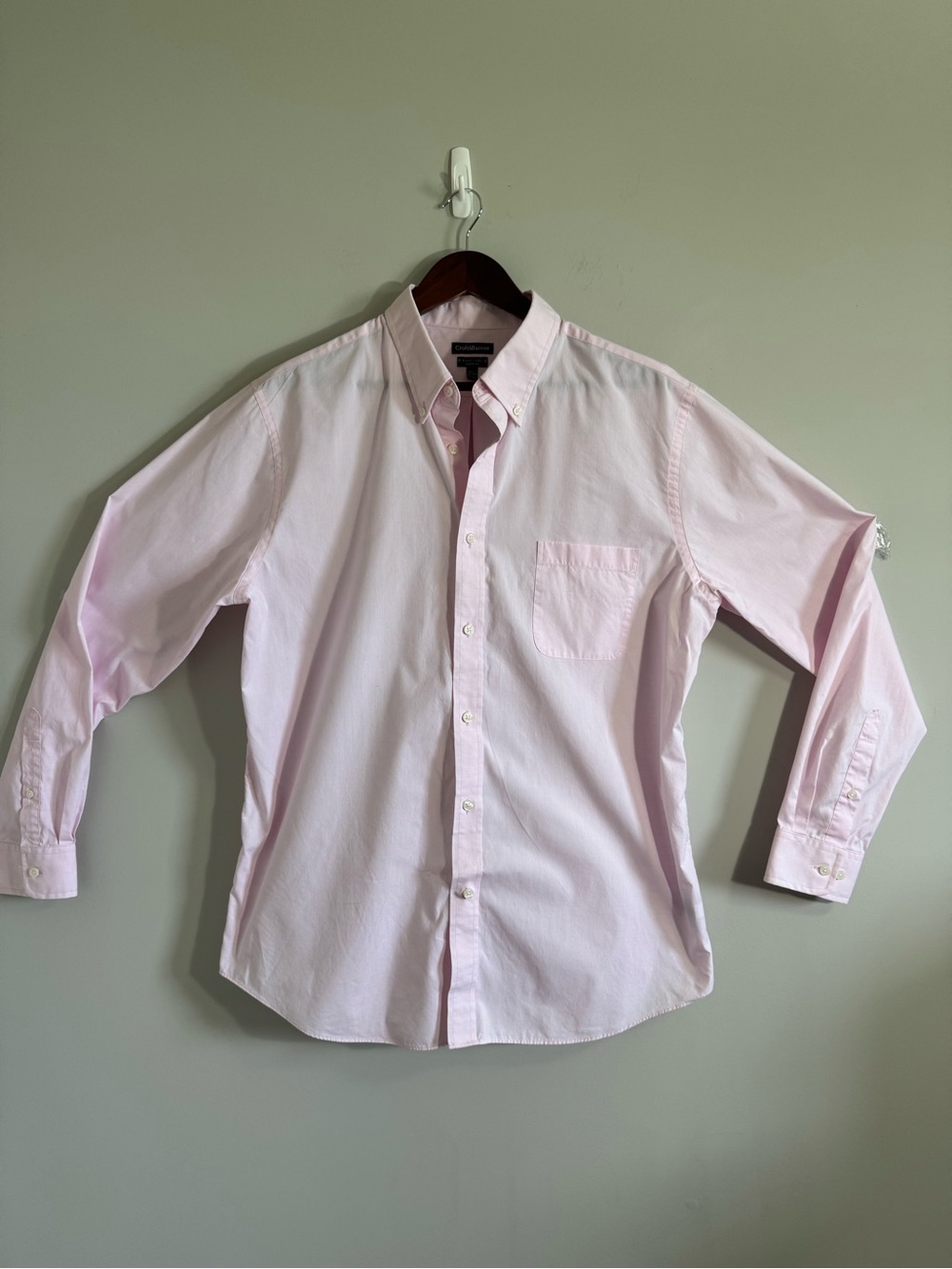 Men’s Croft & Barrow Pink Button-Down Dress Shirt – Long Sleeve Size 17.5 36/37